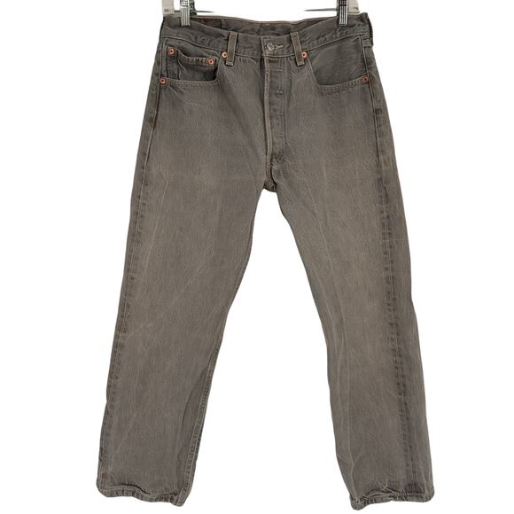 Levi's Other - Levi’s Men's 501 Grey Button Fly Regular Straight Fit Jeans Size 33